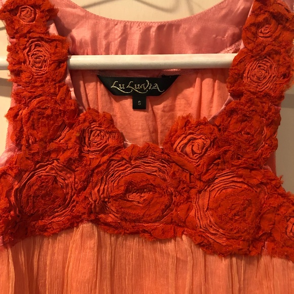 LU LUVIA Small ORANGE DRESS - Picture 3 of 8